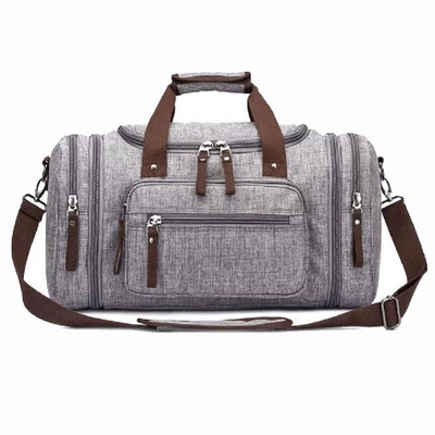 Lớn Nhiều Ngăn Túi Đựng Đồ Du Lịch Vintage Dây Đeo Vai Tay Cầm Màu Xám Unisex