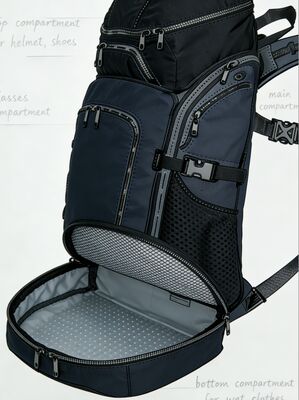 Túi thể thao ngoài trời logo tùy chỉnh với polyester chống nước và tấm mặt sau lưới để thở