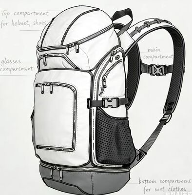 Túi thể thao ngoài trời polyester chống nước với màu sắc tùy chỉnh và màn hình mặt sau lưới để thở