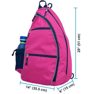 Unisex Polyester Pickleball Sling Bag với giá đỡ chai nước