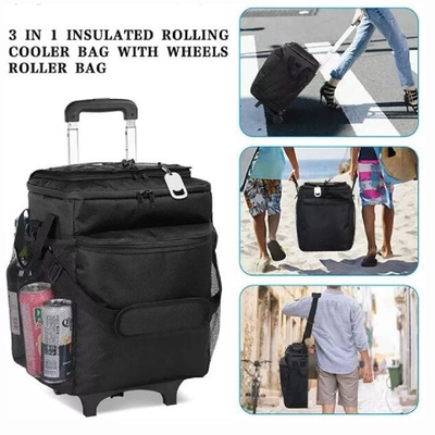Đen BBQ Cắm trại dã ngoại Xe đẩy cách nhiệt Túi nylon chống thấm nước
