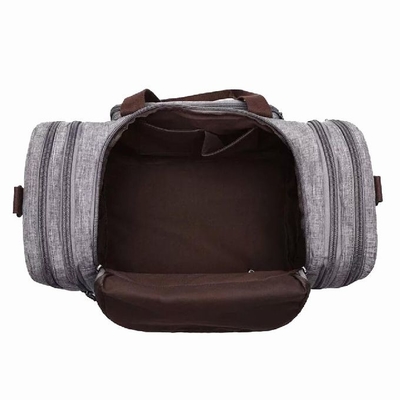 Lớn Nhiều Ngăn Túi Đựng Đồ Du Lịch Vintage Dây Đeo Vai Tay Cầm Màu Xám Unisex