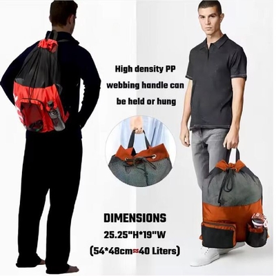 Gym thể thao kéo dây đai ba lô chống nước lưới polyester bãi biển túi du lịch