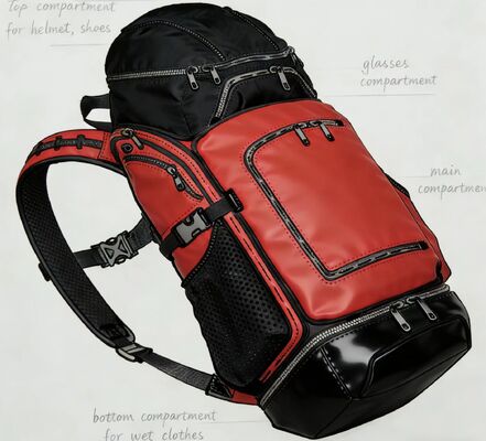 Mesh Back Panel túi thể thao ngoài trời với polyester chống nước và sọc phản xạ cho phòng tập thể dục và du lịch