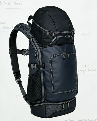 Túi thể thao ngoài trời polyester chống nước với dải phản xạ và 5 ngăn dành cho du lịch phòng tập thể dục