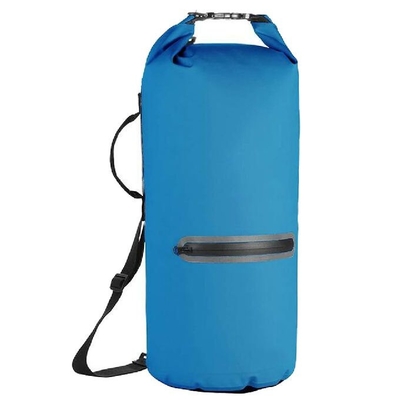 20L 500D PVC Túi đựng đồ khô không thấm nước có khóa kéo phía trước để chèo thuyền