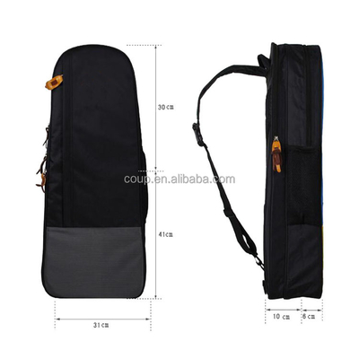 Túi thể thao nylon màu đen 30L với dây đai đệm và sọc phản xạ